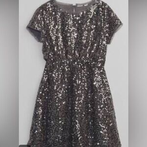 Gap Kids Tulle Sequence shortsleeve silver dress size S